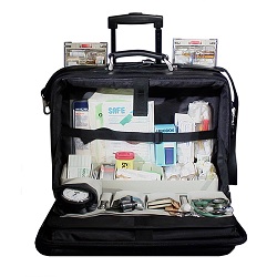 Leather Doctors Bag on Wheels